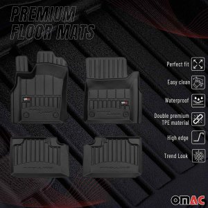 Jeep Grand Cherokee Floor Mat - Omac - Premium TPE 4 Pcs - Black - '13-'15